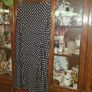 Black and white polka dot ruffled skirt